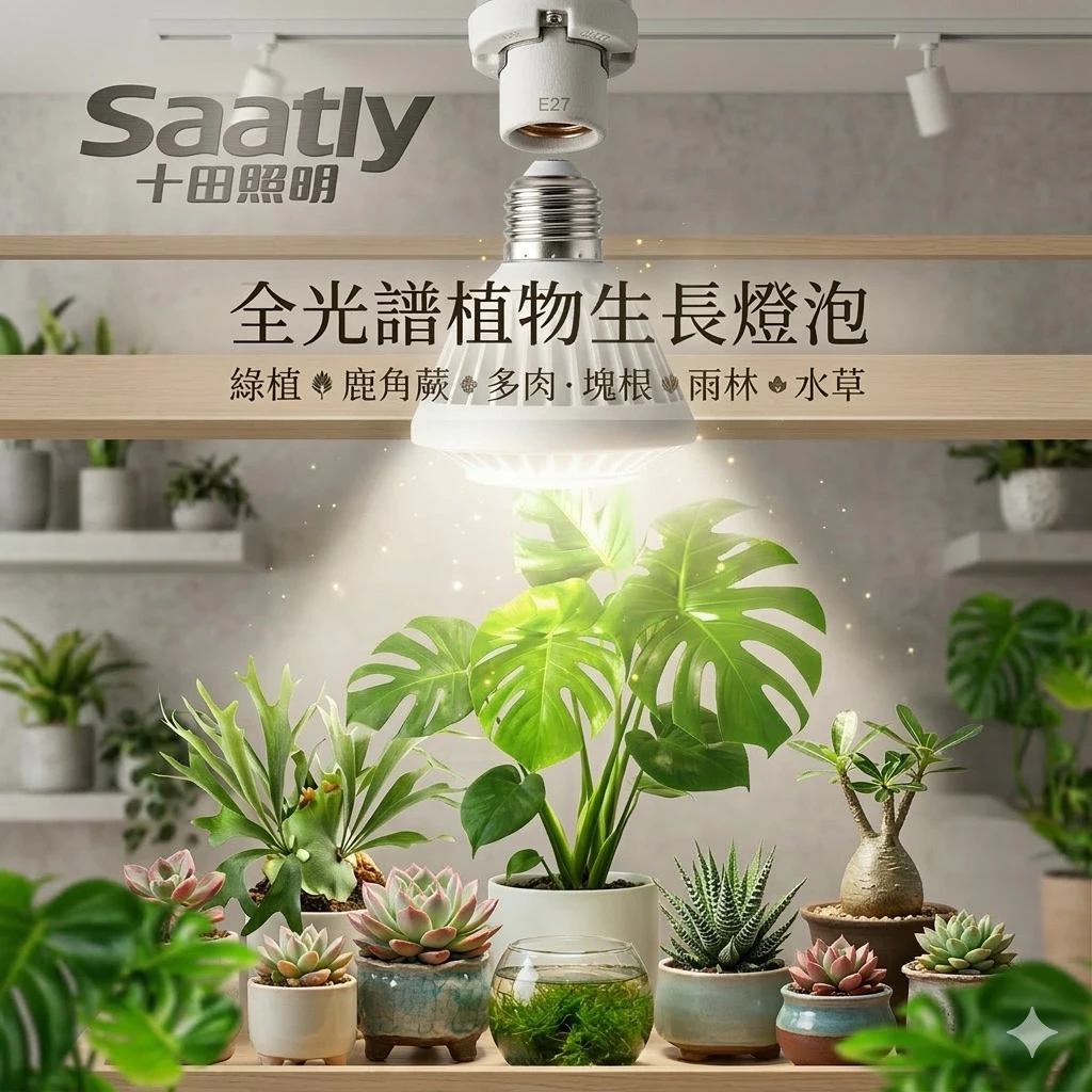 Saatly十田照明10W全光譜植物生長燈泡E27大螺口