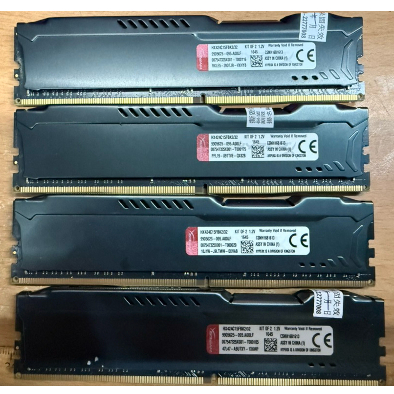 金士頓HyperX DDR4 16G 記憶體HX424C15FBK2/32 /二手良品記憶體RAM
