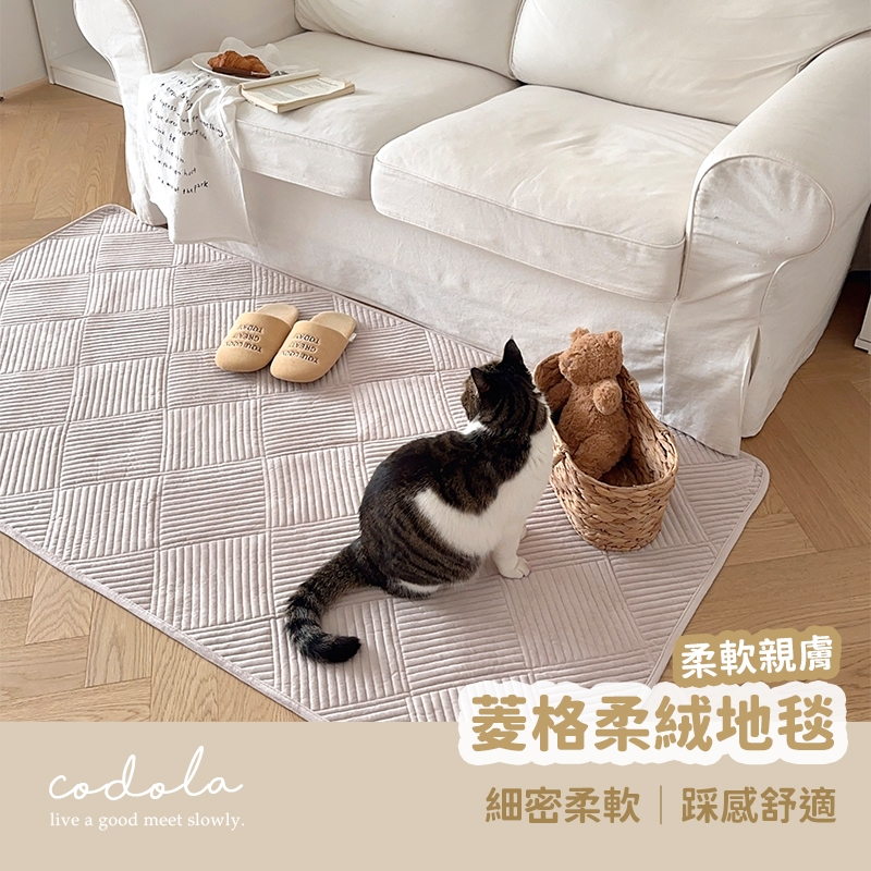 Codola現貨 細緻柔絨簡約菱格地毯 客廳地毯 床邊毯 地毯 長地墊 臥室地毯 床邊地毯 絨毛地墊 地墊 腳踏墊 | 蝦皮購物