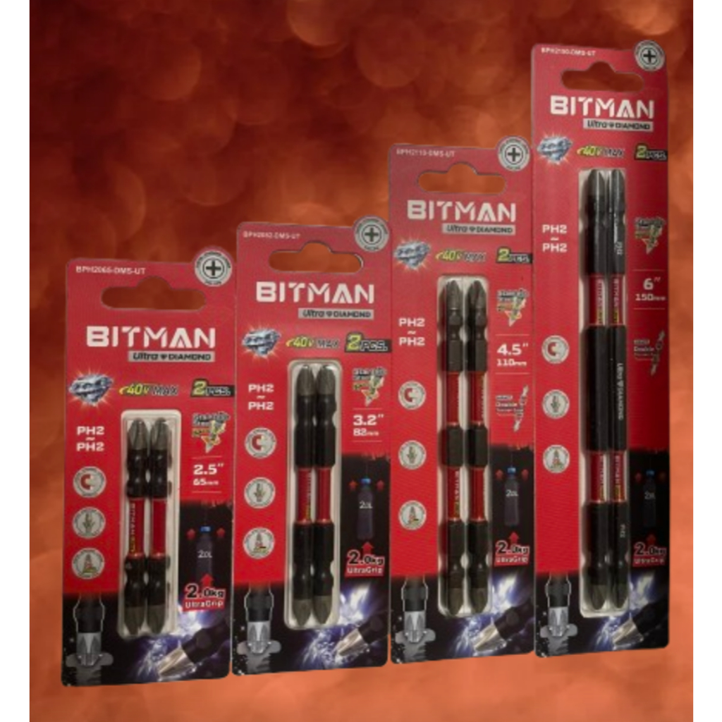 BITMAN BIT鑽石嵌入起子頭系列 專利D1復合式金屬合金鋼材質鑲鑽 抗衝擊力、抗耐磨度 PH2扭力十字起子 | 蝦皮購物