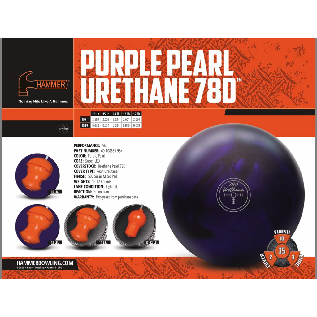 Hammer Purple Pearl Urethane 78D 2026銀Pin版滾球堂| 蝦皮購物