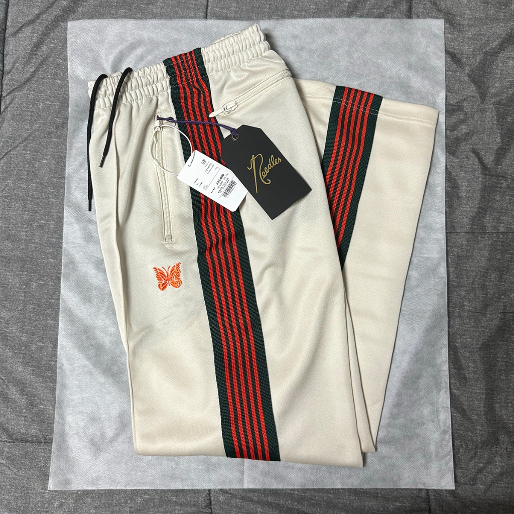 STUDIOUS x NEEDLES 別注TRACK PANT / ECRU / S號/ LQ392 定番直筒