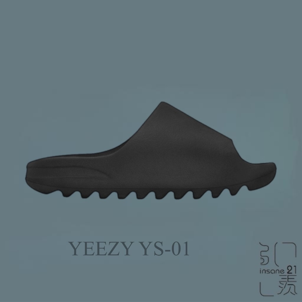 YEEZY SLIDE 黑色全黑YE KANYE WEST 拖鞋鋸齒休閒YS-01【Insane-21