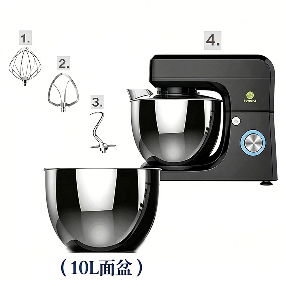 XINRUI芯睿】菲仕德10L攪拌機和麵機廚師機絞肉餡附打蛋器攪拌槳麵團鉤6