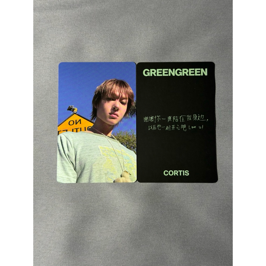 CORTIS yzy一直娛特典The 2ndEP GREENGREEN迷二手繪卡背幸運1.0 2.0