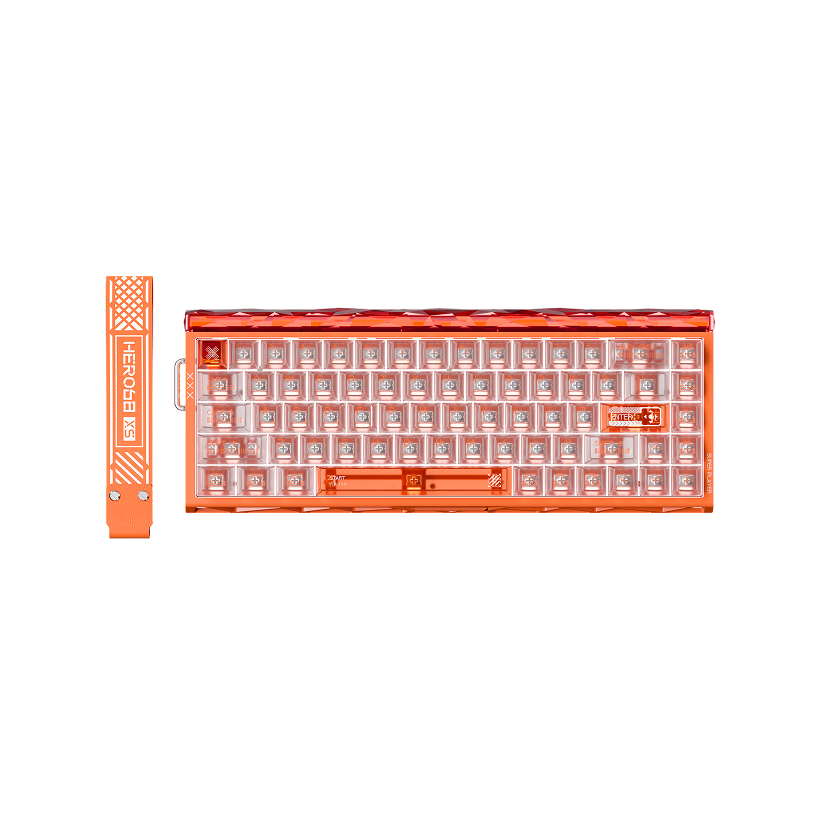 狼蛛Hero68XS 65%三模磁軸鍵盤0.005RT精度8K 網頁驅動鑽石RGB柔光燈箱