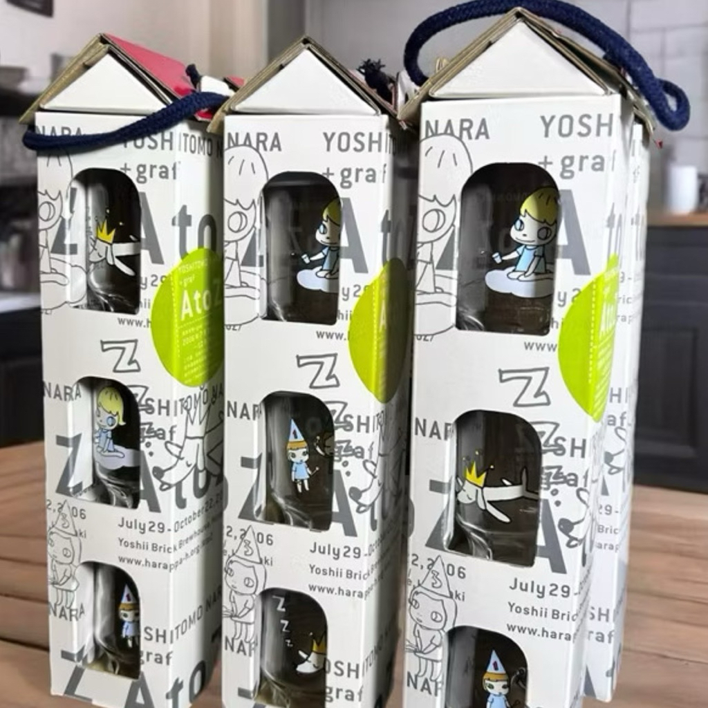 奈良美智迷夢幻收藏🍷 「20年」六花酒造A to Z 限量清酒杯紙屋組及紙箱