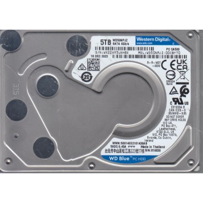[龍龍3C] 威騰 WD 2.5吋 藍標 5TB 5T SATA 筆記型硬碟 WD50NPJZ OEM 15mm | 蝦皮購物
