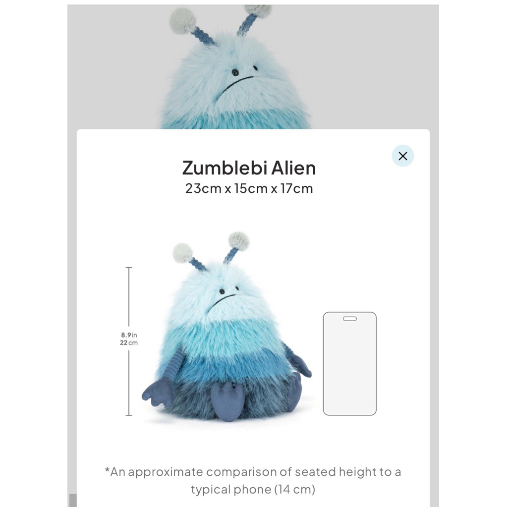 JELLYCAT Zumblebi Alien 藍色外星人現貨可下單| 蝦皮購物