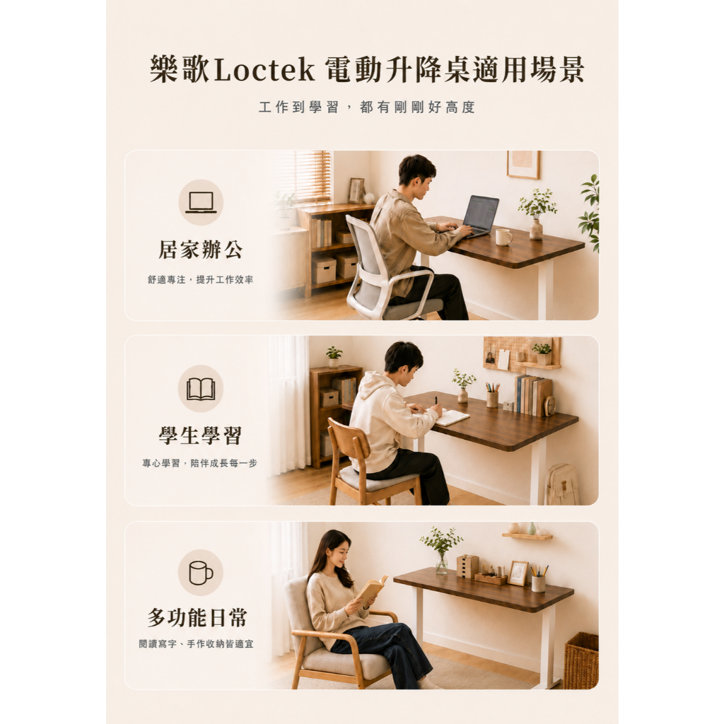 樂歌Loctek】DF1 電動升降桌三節雙馬達｜升降電腦桌｜人體工學辦公桌