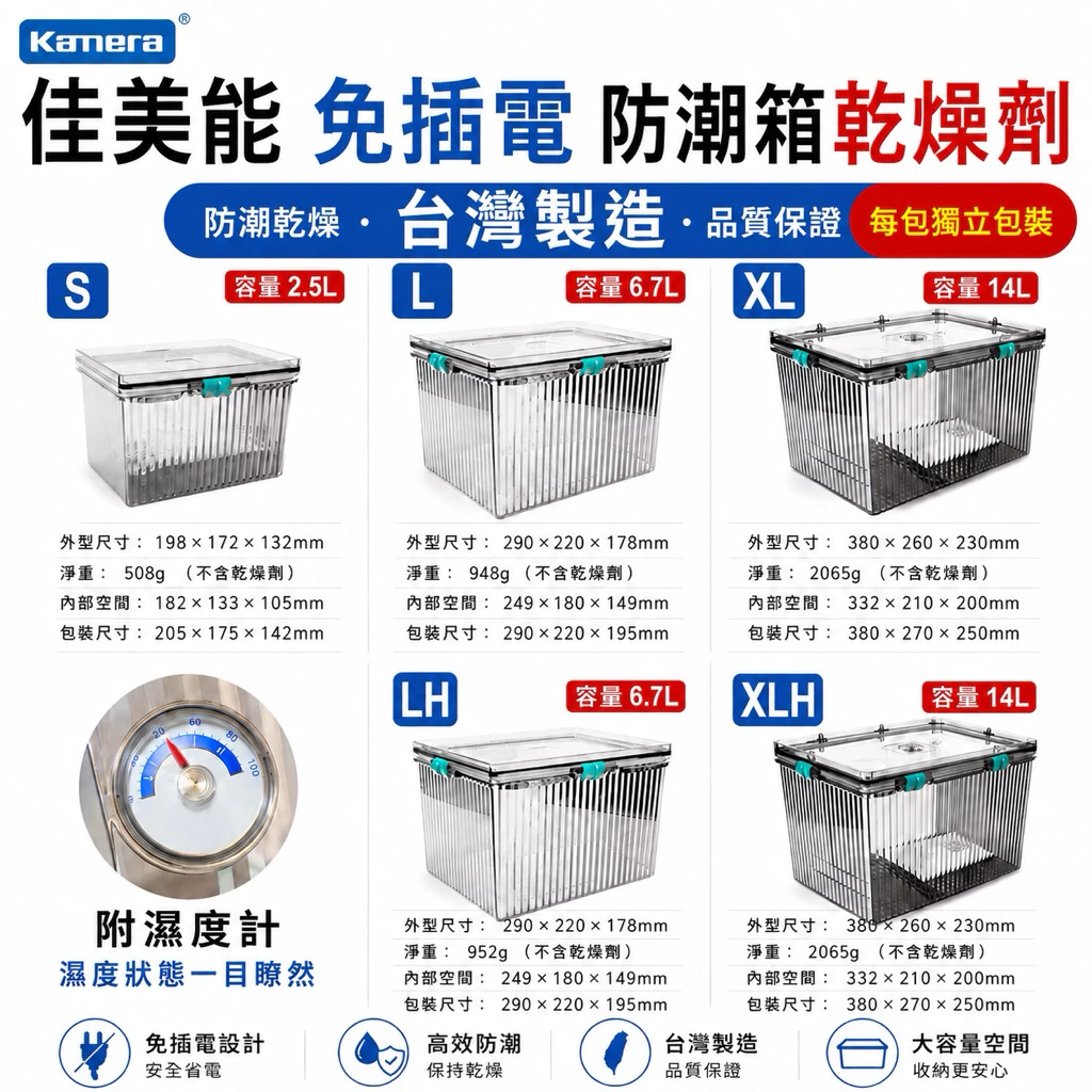 Kamera 佳美能免插電防潮箱評價:鏡頭相機收納值得買嗎?尺寸怎麼挑