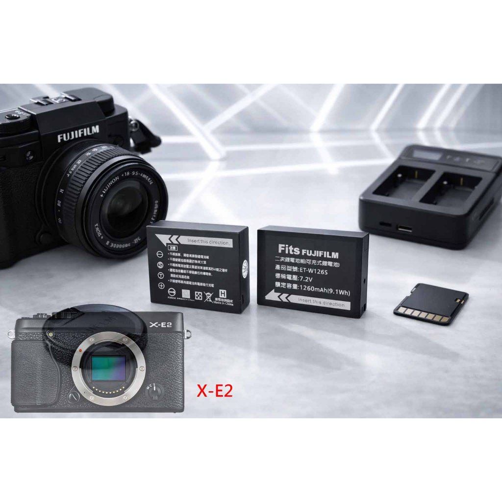 適用富士Fujifilm X-E2 XE2 電池NP-W126S W126S 副廠電池另有充電器