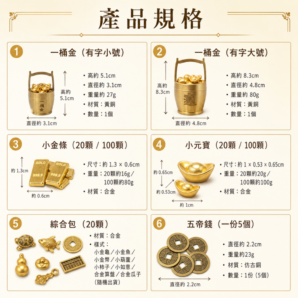 台灣出貨】招財｜一桶金｜聚寶盆｜元寶｜金磚｜金條｜五帝錢｜紫南宮