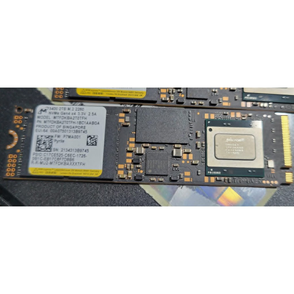 時數20小時內 美光 MICRON 3400 2tb 讀寫約5000mb/S 健康度100%，不保固6950元 | 蝦皮購物