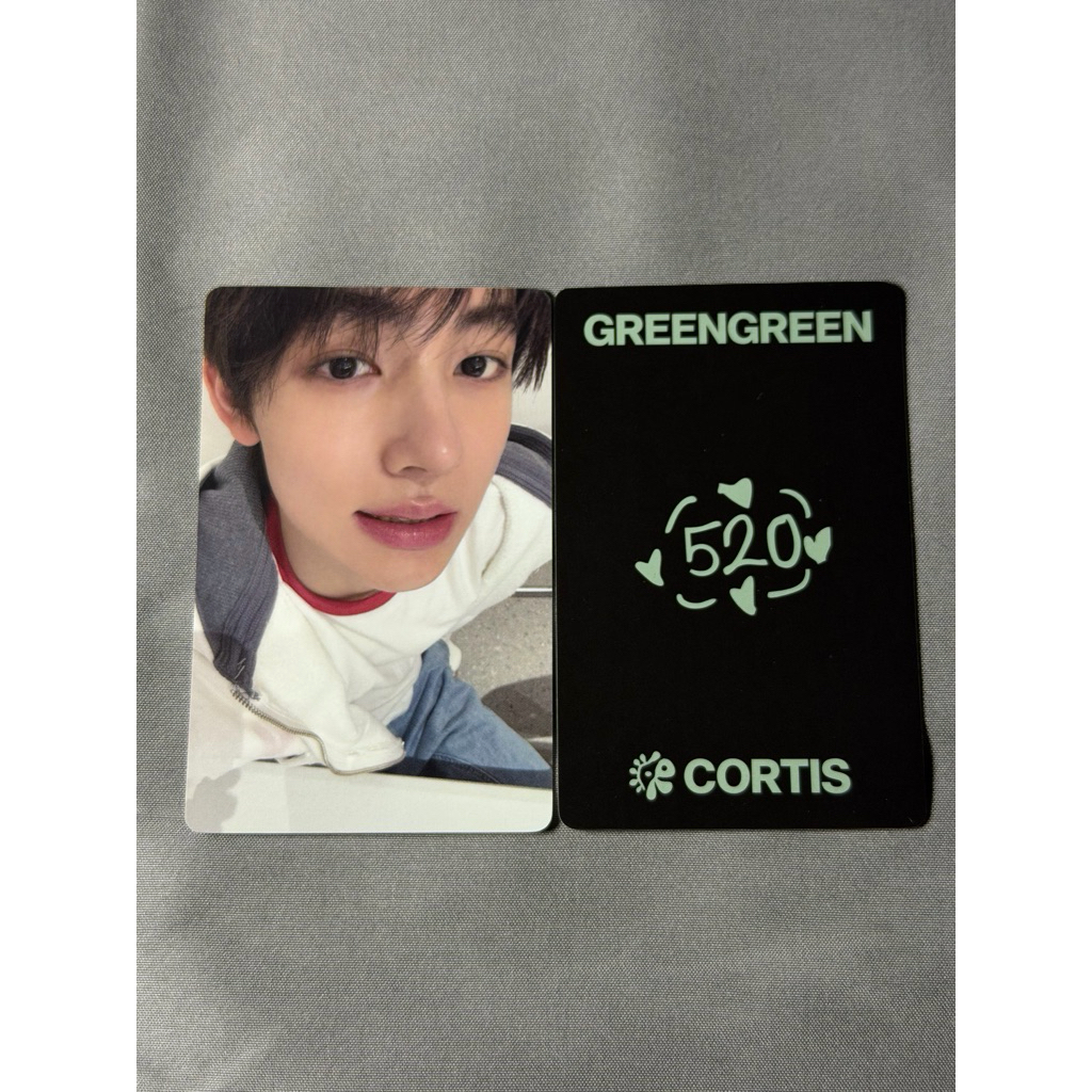 CORTIS yzy一直娛特典The 2ndEP GREENGREEN迷二手繪卡背幸運1.0 2.0