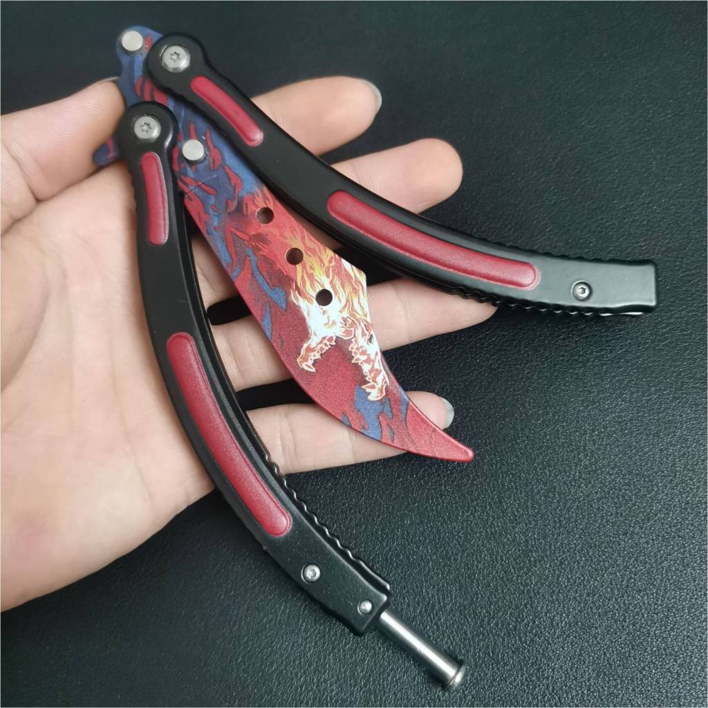 (藏鋒)csgo蝴蝶刀 摺疊刀 折疊刀 練習刀 CSGO遊戲刀 萊茵海茵 彎刀 蝴蝶 | 蝦皮購物