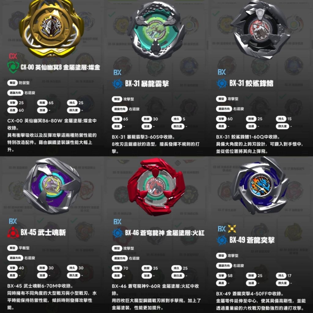 戰鬥陀螺X 高價零件拆售BX-34 BX-49 UX-14 CX-13 CX-17 英仙幽冥燦金