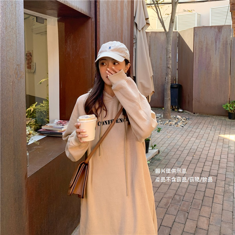 【梨卡】隔日到貨 女裝 大學T 長版帽T 連帽洋裝 刷毛 加絨上衣 秋冬 寬鬆洋裝 長袖 長裙BR1060【現貨24H】 | 蝦皮購物