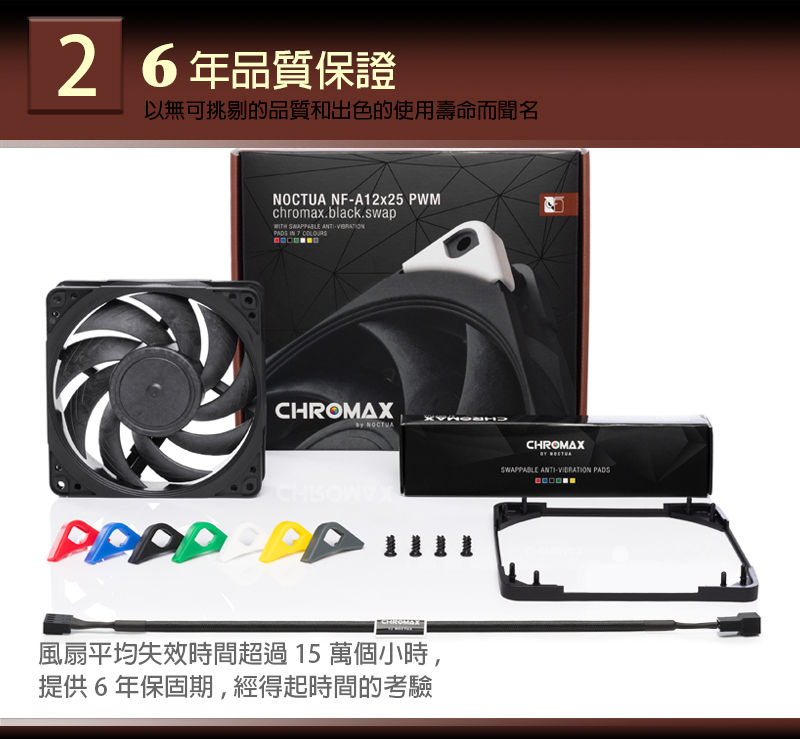 現貨】貓頭鷹Noctua NF-A12x25 PWM chromax.black.swap 12cm 靜音風扇