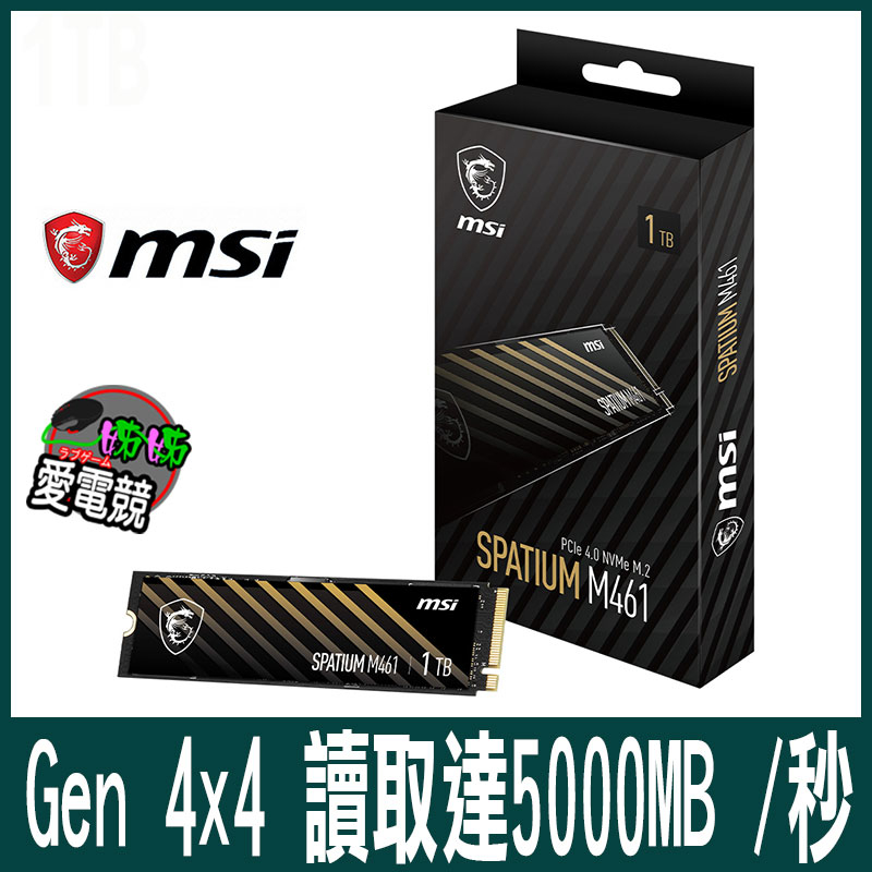 MSI微星SPATIUM M461 2TB/1TB PCIe 4.0 NVMe M.2 SSD | 蝦皮購物