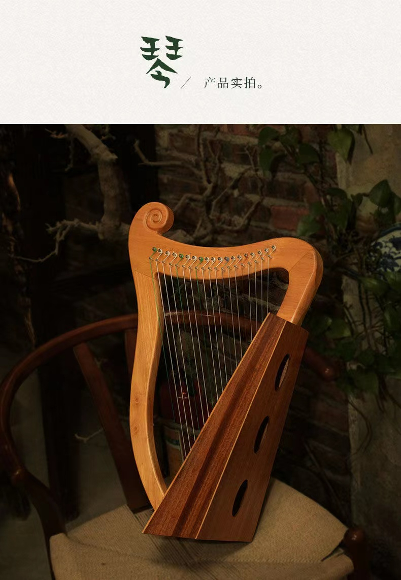 16弦萊雅琴小豎琴箜篌初學者小型里拉琴小眾樂器便攜式易學lyre琴| 蝦皮購物