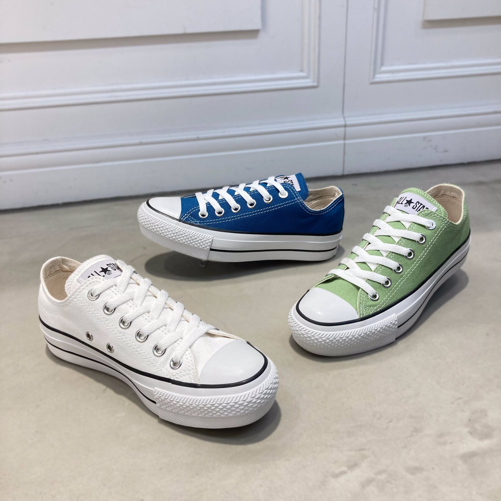 CHII】日本限定Converse ALL STAR PLTS EP OX 厚底白色x黑線| 蝦皮購物