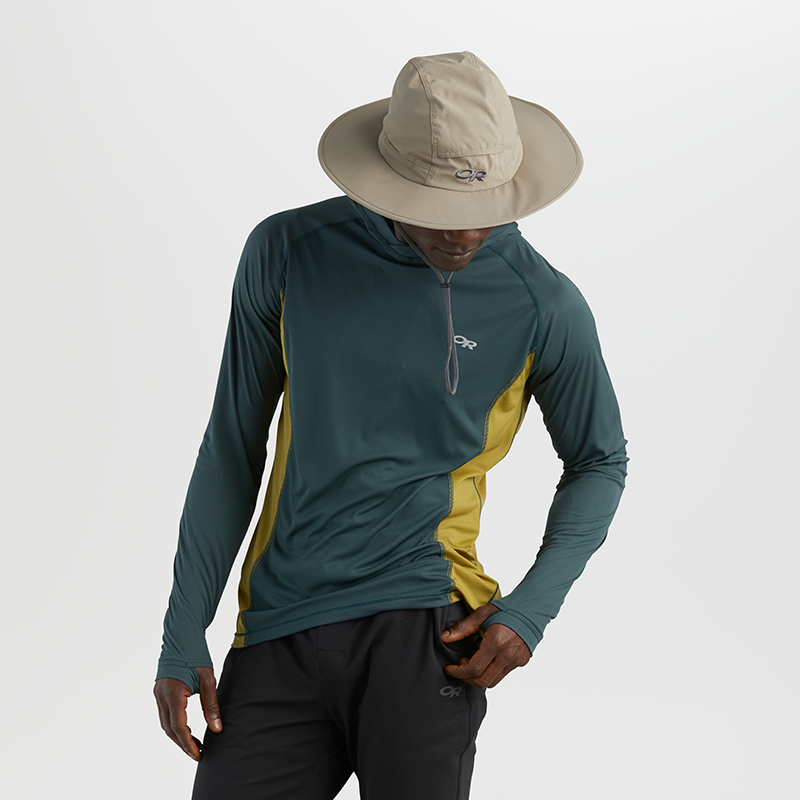 Outdoor Research Sombriolet Sun Hat – Naval Blue, Mit Mesh-Belüftung Und Kordelzug – Ideal Für Wanderungen, Angeln Und Heiße Tage