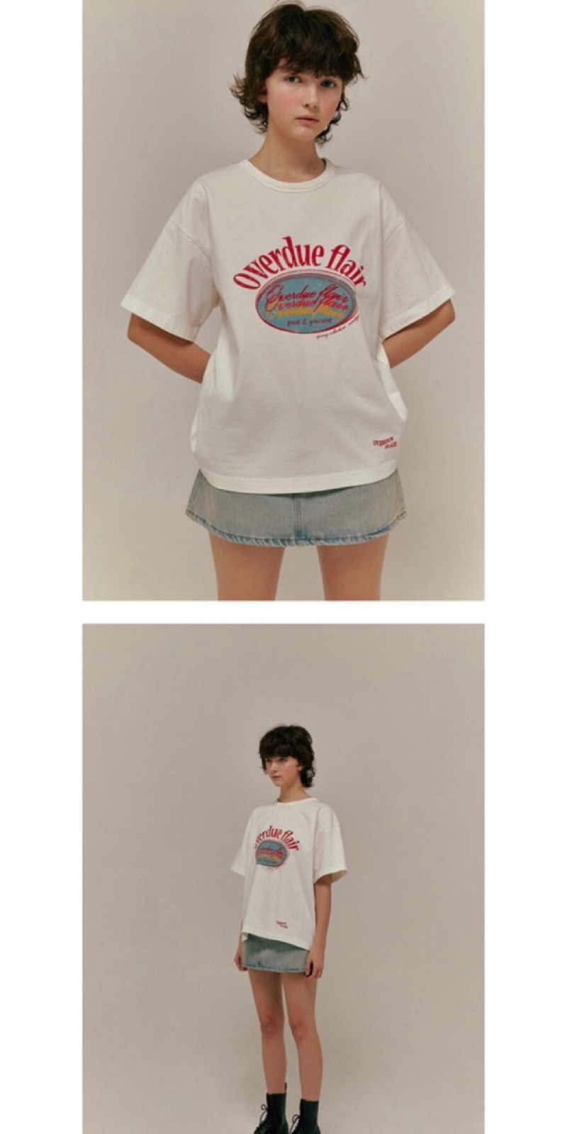 overdue flair ♥ OVERDUE BOXY T/追跡付 OVERDUE BOXY T_CHARCOAL - overdue flair