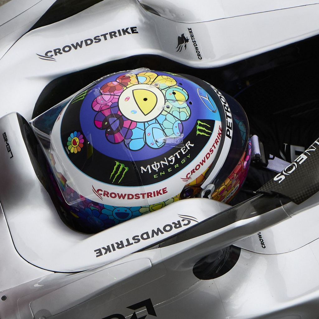 スパーク　ハミルトン　ヘルメット　村上隆　1/5　F1　メルセデス ルイス・ハミルトン、F1日本GPで村上隆とコラボしたスペシャル