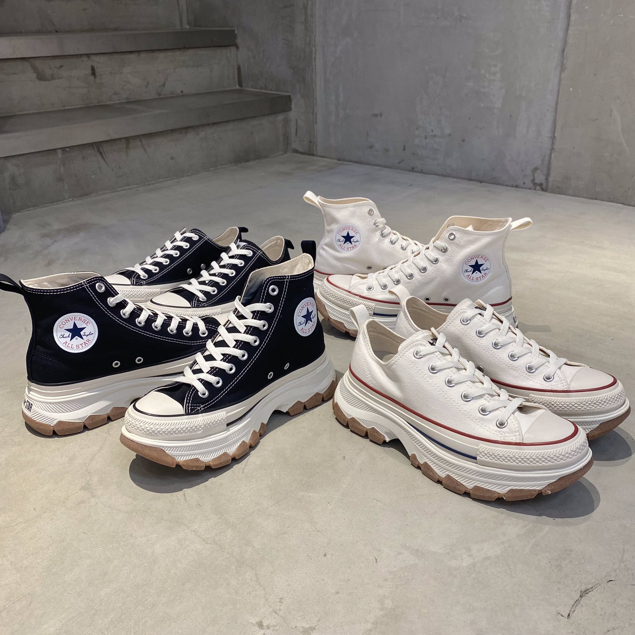 CHII】日本限定Converse ALL STAR Ⓡ TREKWAVE HI 高筒鋸齒厚底 CHII】日本限定Converse ALL STAR Ⓡ TREKWAVE HI 高筒鋸齒厚底