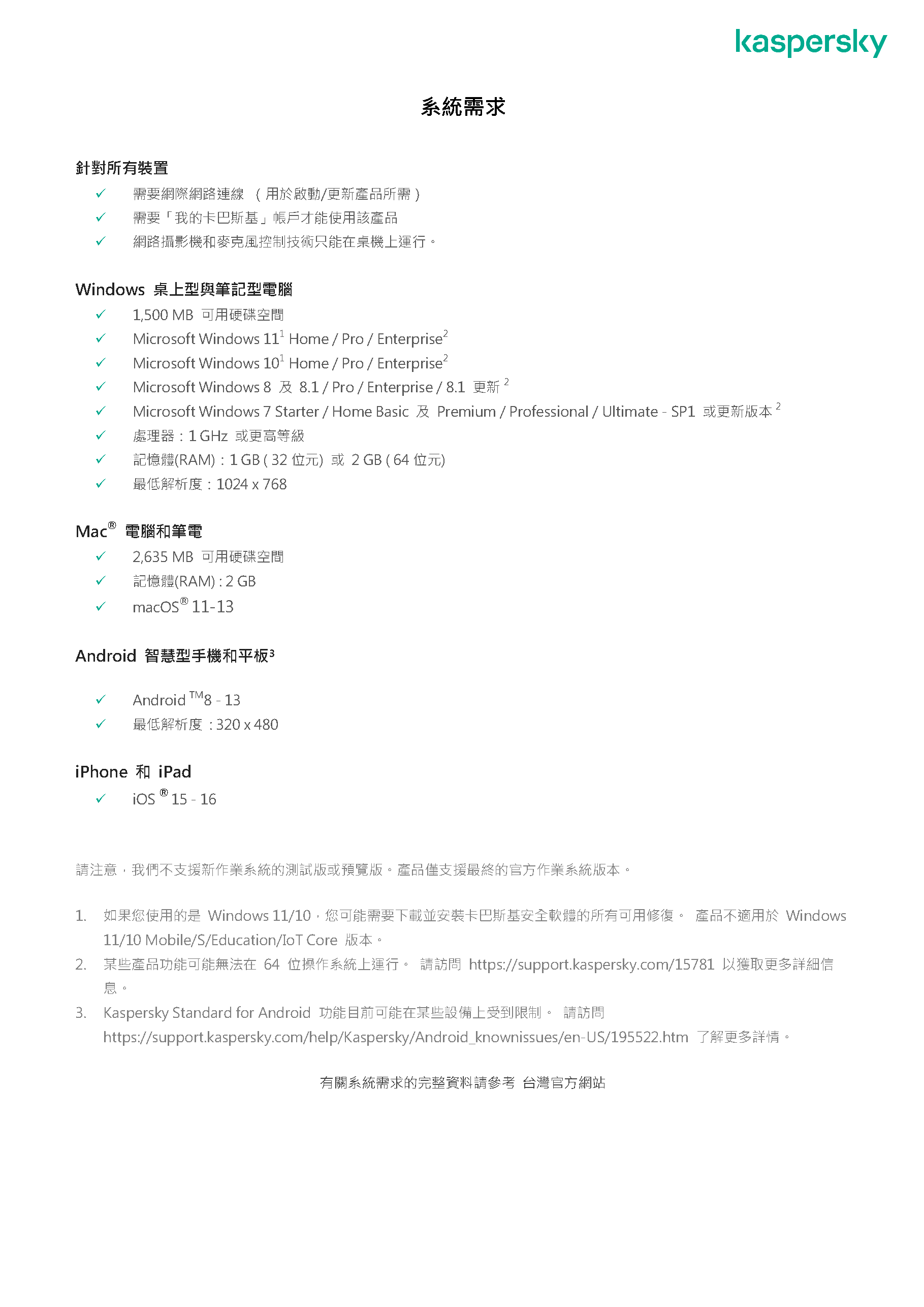 卡巴斯基標準版Kaspersky Standard 1台裝置/3年授權數位下載版本| 蝦皮購物