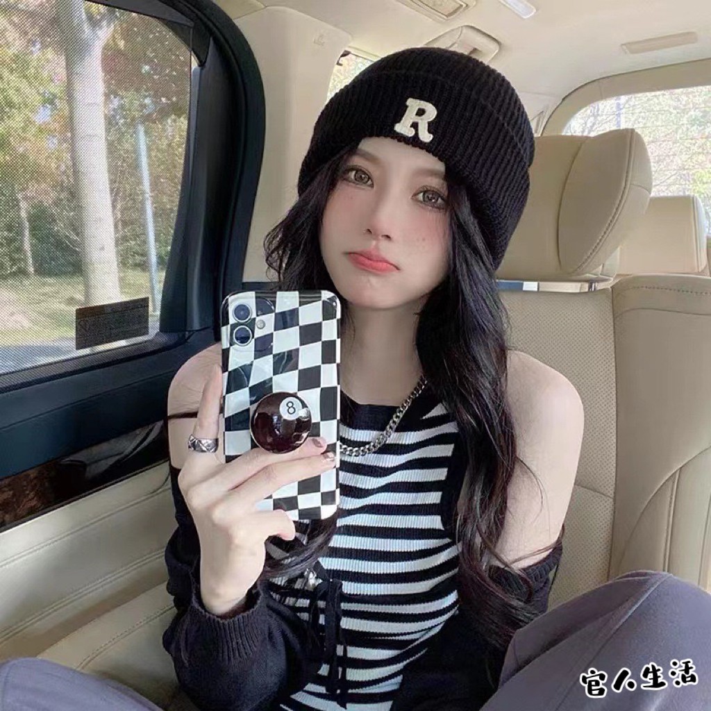 🔥 R毛帽🔥素色 HS03 R帽 尖尖帽 冬帽 韓版 情侶帽 韓版針織毛帽 奶嘴帽 長版毛帽 素面毛帽 瓜皮帽 | 蝦皮購物