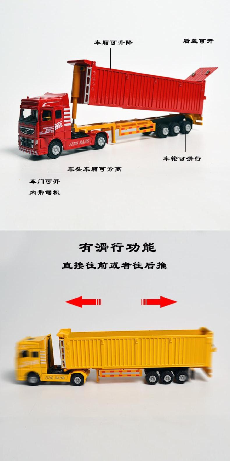 🌈精邦1：60重型卡車模型半掛貨車自卸車翻斗車玩具合金工程運輸車 蝦皮購物 