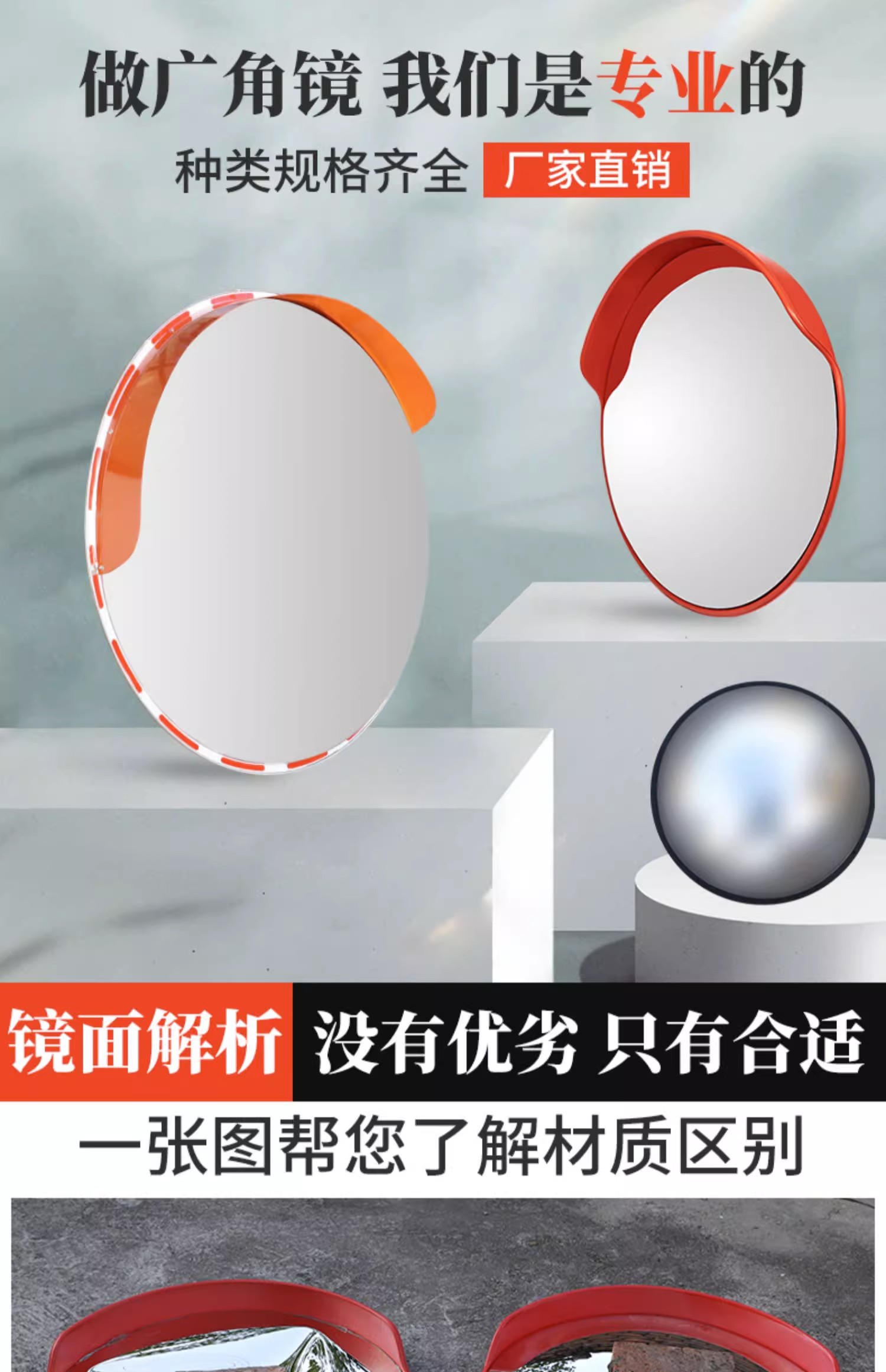 【高清廣角鏡面】🔥室外道路廣角鏡 轉角鏡 凸面反光鏡 圓鏡 交通凸透鏡 轉彎凹凸鏡 廣角鏡 路口 防盜鏡 車庫轉角鏡 | 蝦皮購物