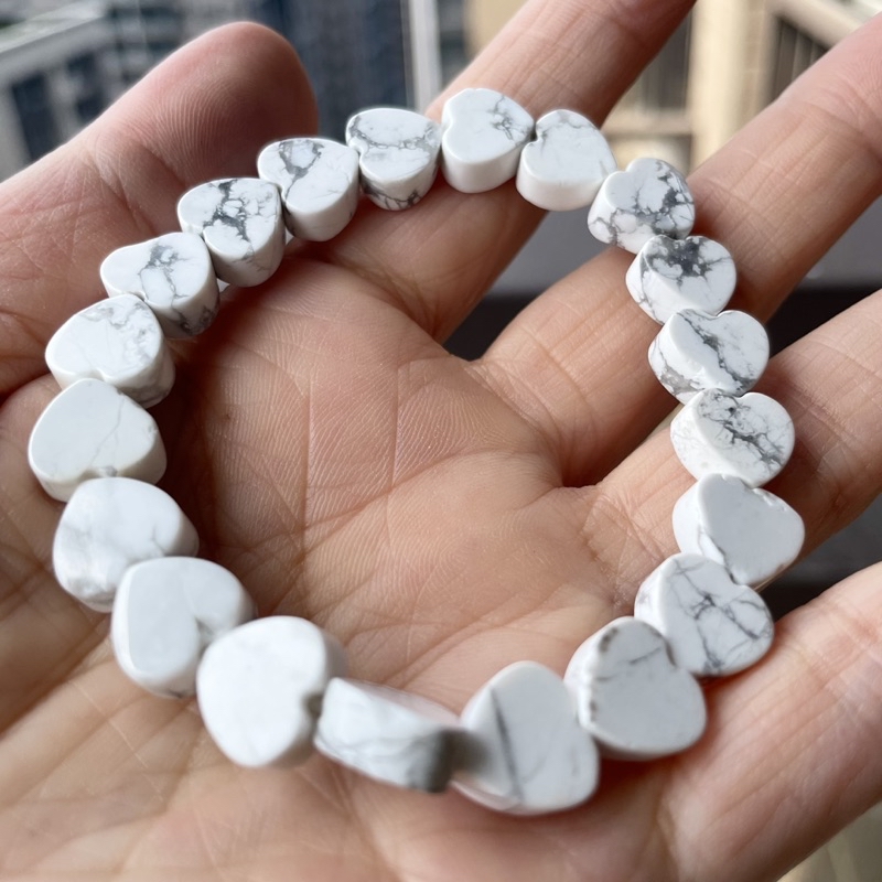 現貨 天然 水晶 白松石 白松 圓珠 鑽切 隨型 愛心 橢圓形水晶 玉石 白紋石 手串 手珠 串珠 手鍊 珠串 | 蝦皮購物