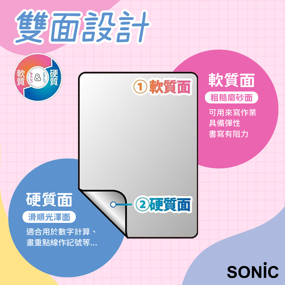 日本文具 SONIC 軟硬雙面2用設計 墊板 透明素色 小學生 辦公用品 A4 B5 SK-40 | 蝦皮購物
