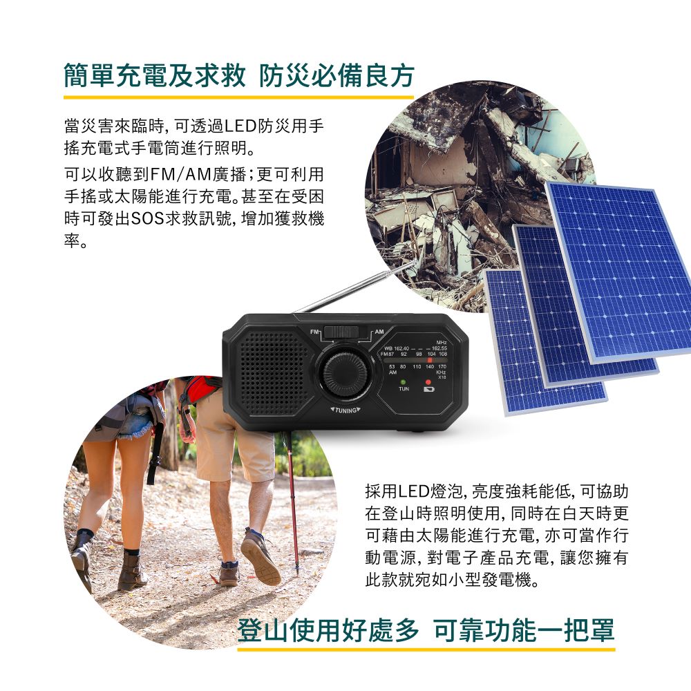 LED手轉充電防災手電筒(RD366)-緊急防災包/警報聲/居家安全/環保充電式 | 蝦皮購物