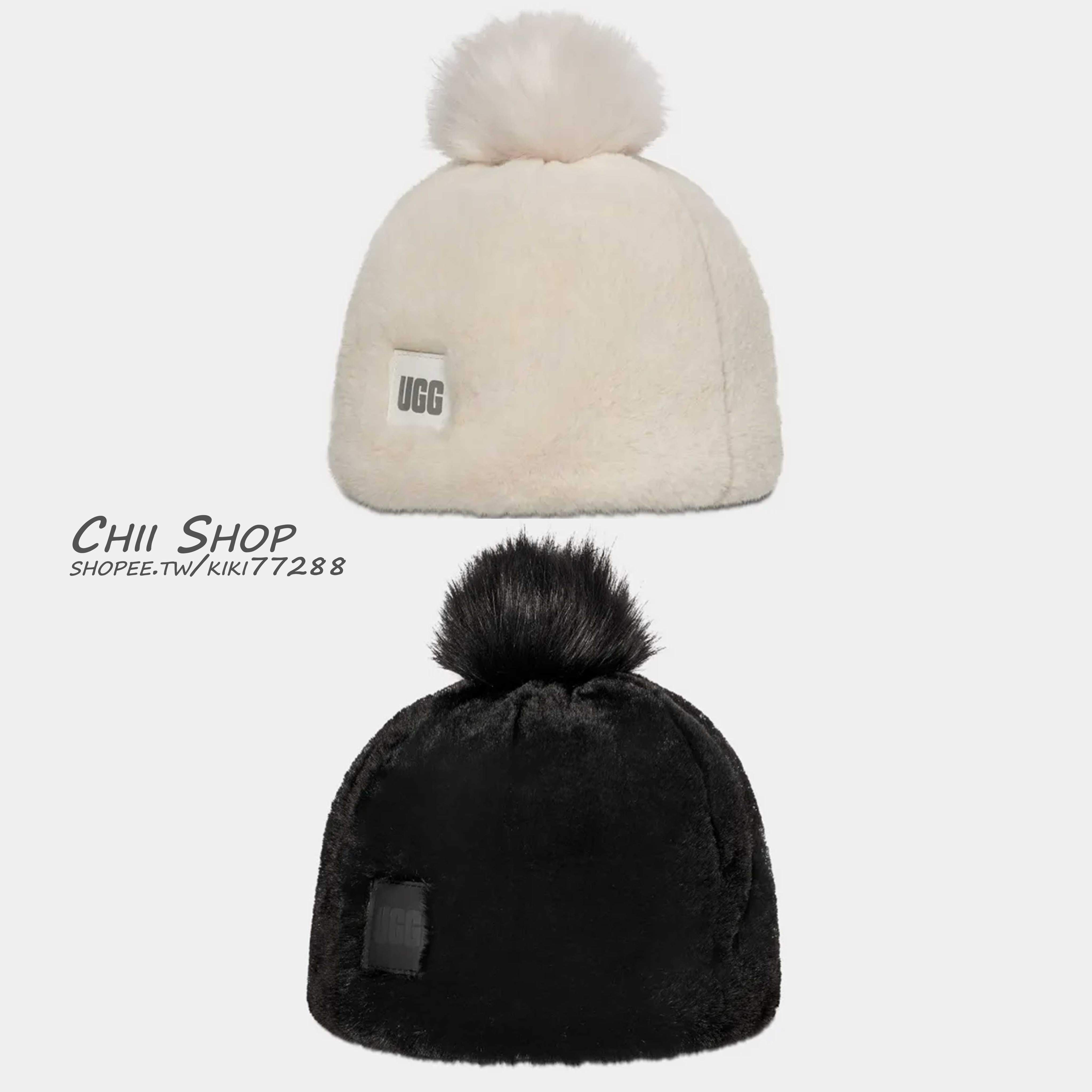 CHII UGG Faux Fur Beanie W Pom