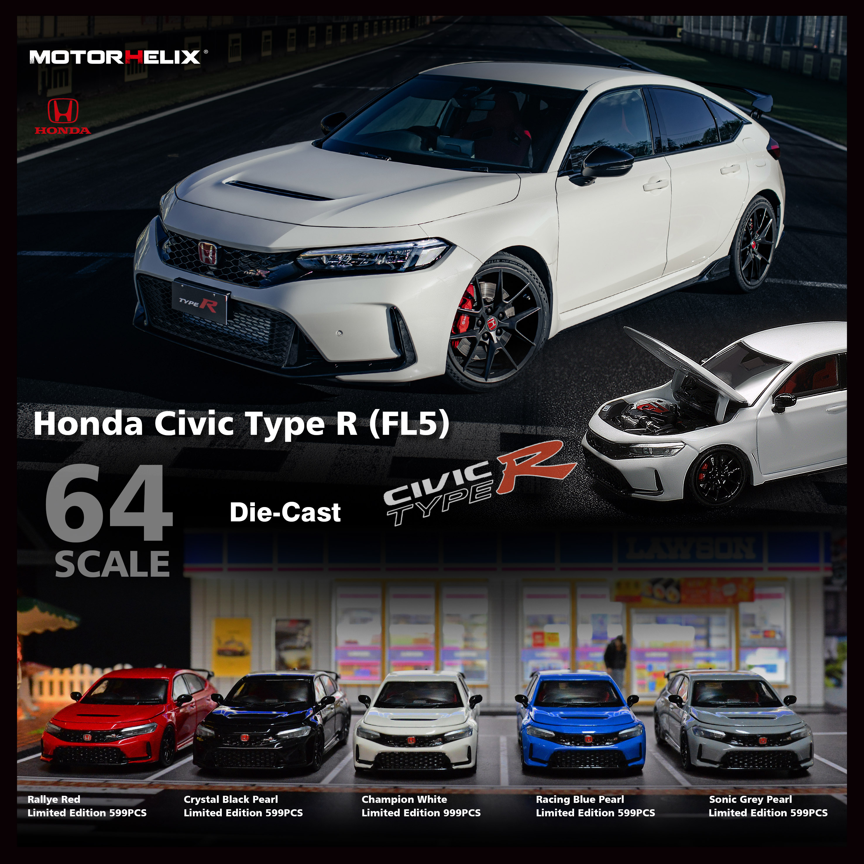 【模例】MotorHelix 1/64 Honda Civic Type R (FL5) | 蝦皮購物