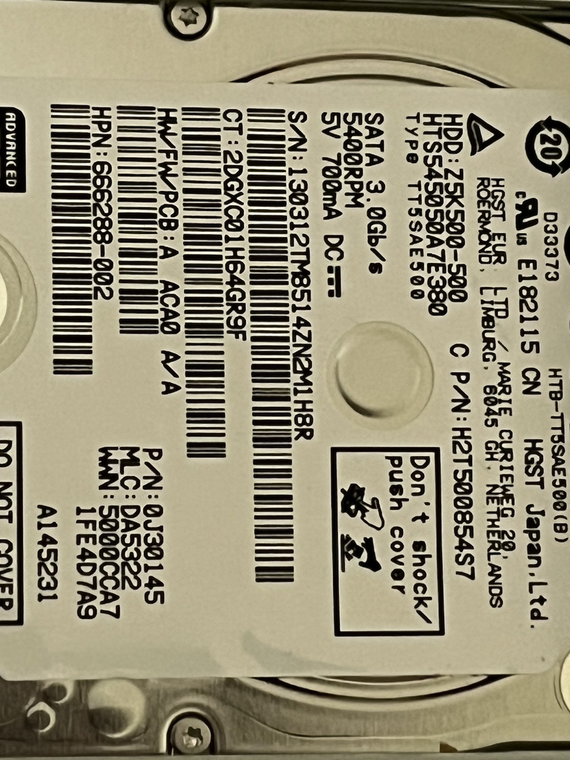 HITACHI HTS545050A7E380 薄型 HGST SATA 2.5吋硬碟 500G 5400轉 | 蝦皮購物