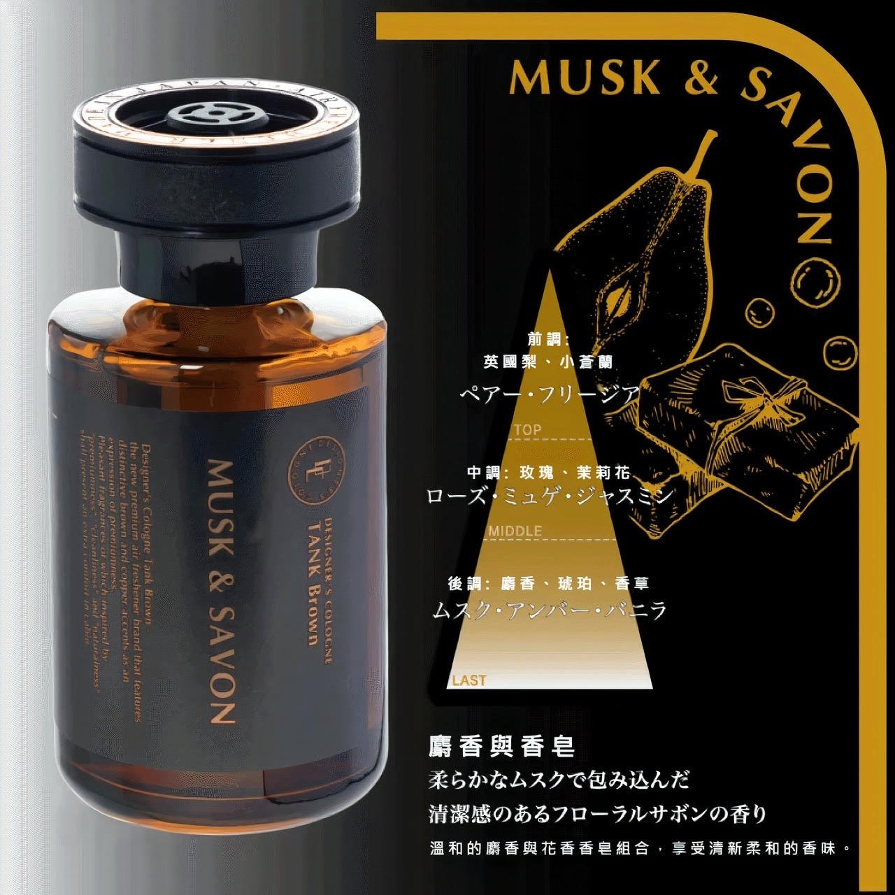 圓融工具小妹】含稅日本DIAX POPPY 棕色香緹液體香氛室內汽車