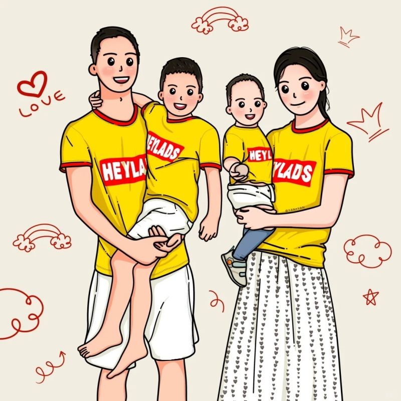 合照轉動漫畫形象集體合影設計定制卡通手繪Q版多人 | 蝦皮購物