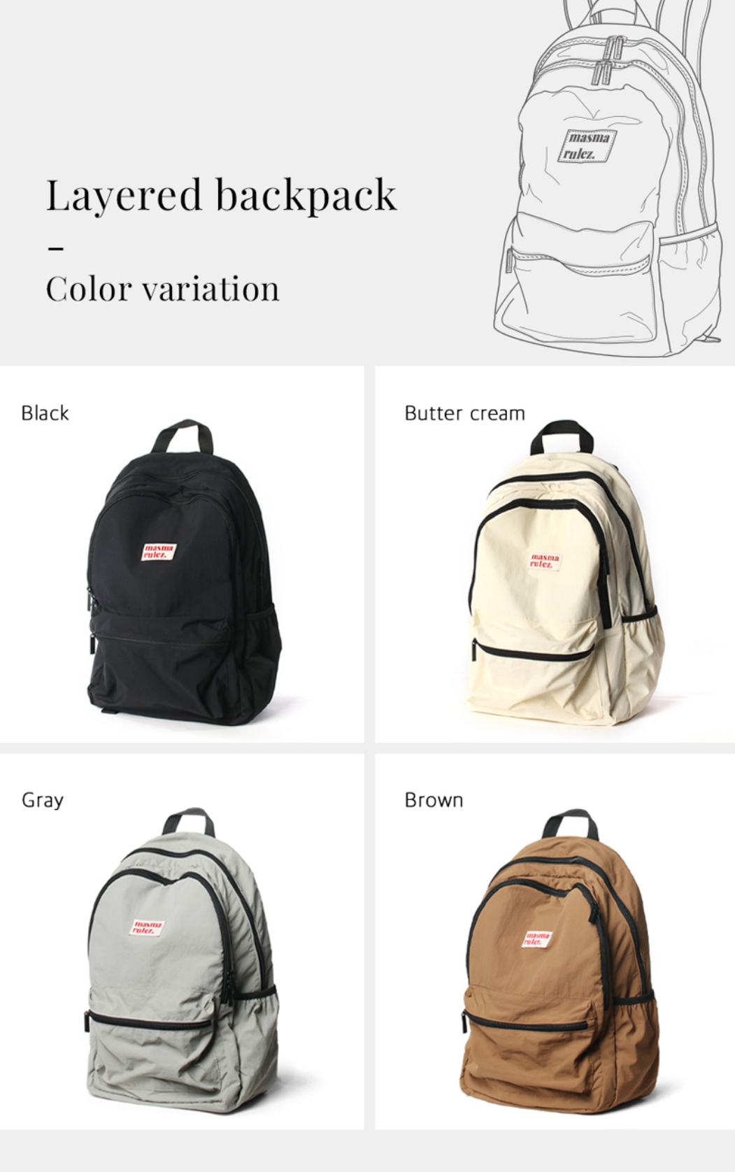 Masmarulez台灣總代』原廠公司貨＊Layered backpack 多層後背包/書包/電腦包/包包/後背包 | 蝦皮購物
