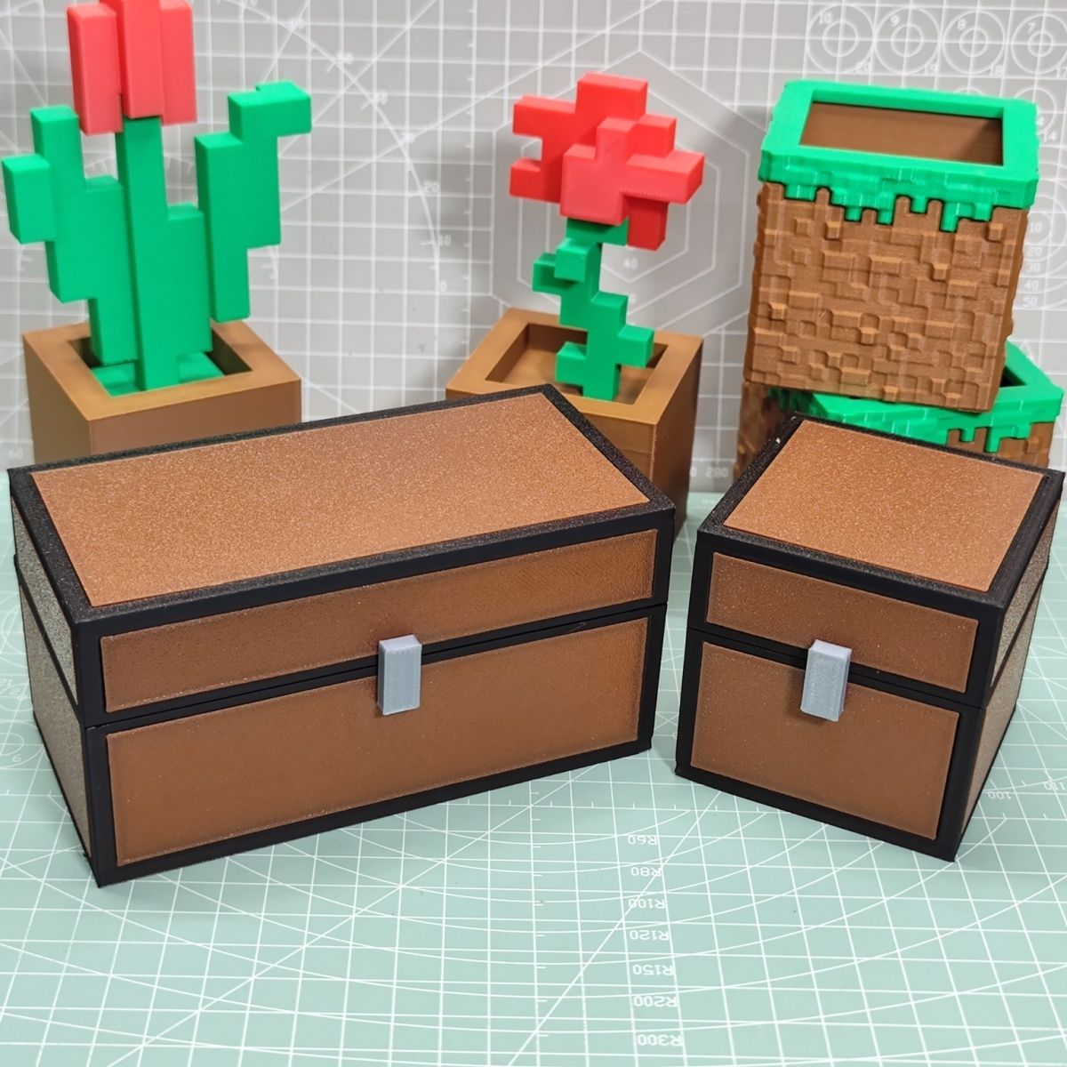 台灣熱賣 我的世界收納盒 Minecraft箱子 桌面擺件 桌面收納盒 我的世界寶箱收納盒 化妝品收納盒 玩具收納盒 | 蝦皮購物