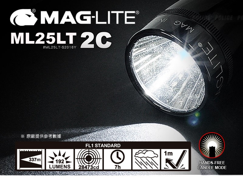 Mag-Lite LED Taschenlampe ML25LT – 177 Lumen, 16,9 Cm, Schwarz Mit Kerzenlichtfunktion & Fokusregulierung