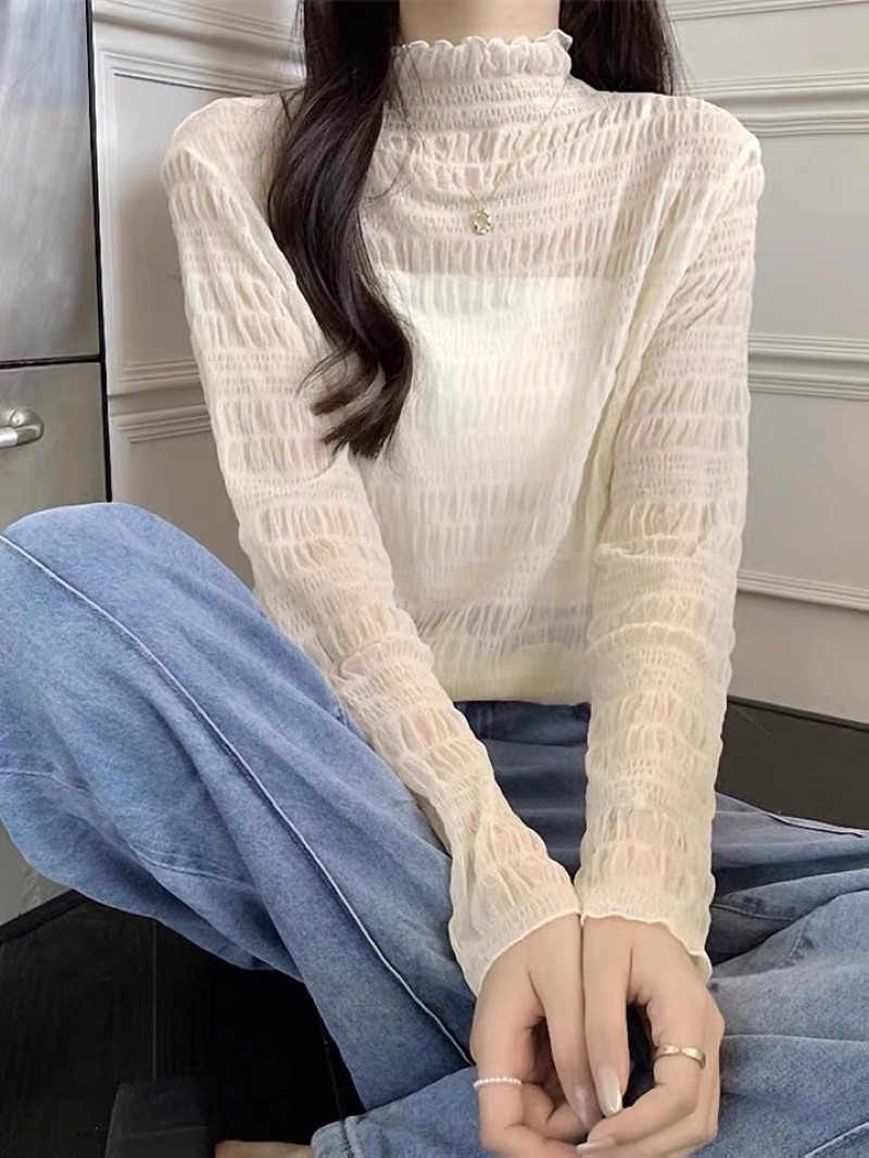 水玉透膚內搭上衣