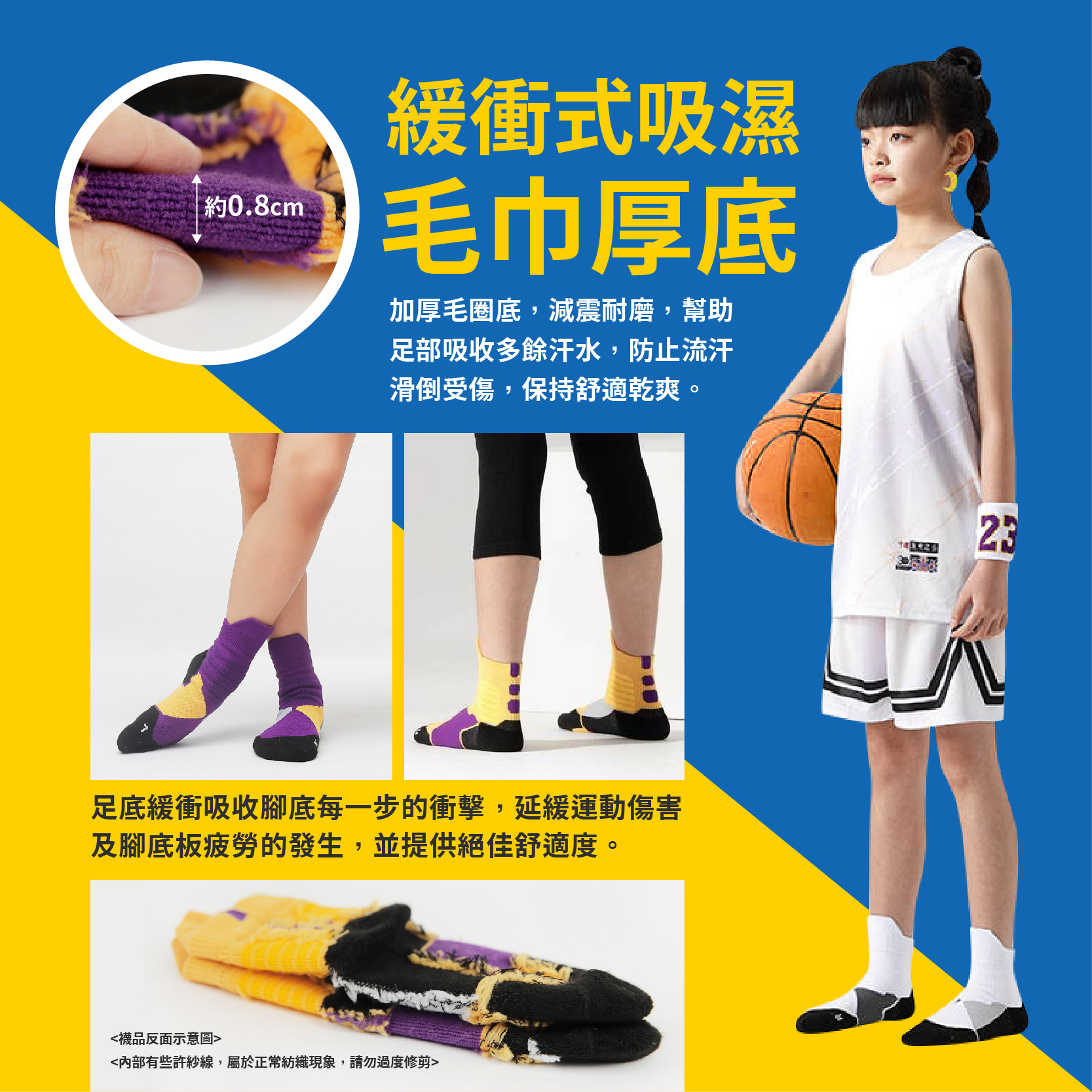  童襪 運動襪 籃球襪【台灣現貨+發票】襪子/毛巾厚底/學生襪/中筒襪/男襪/女童/氣墊襪/型號:C311【FAV】 
