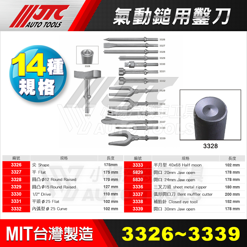 【小楊汽車工具】JTC 3337 氣動鎚用鑿刀 弧形開口刀 氣動槌 氣動錘 鑿刀 氣動釘槌 | 蝦皮購物