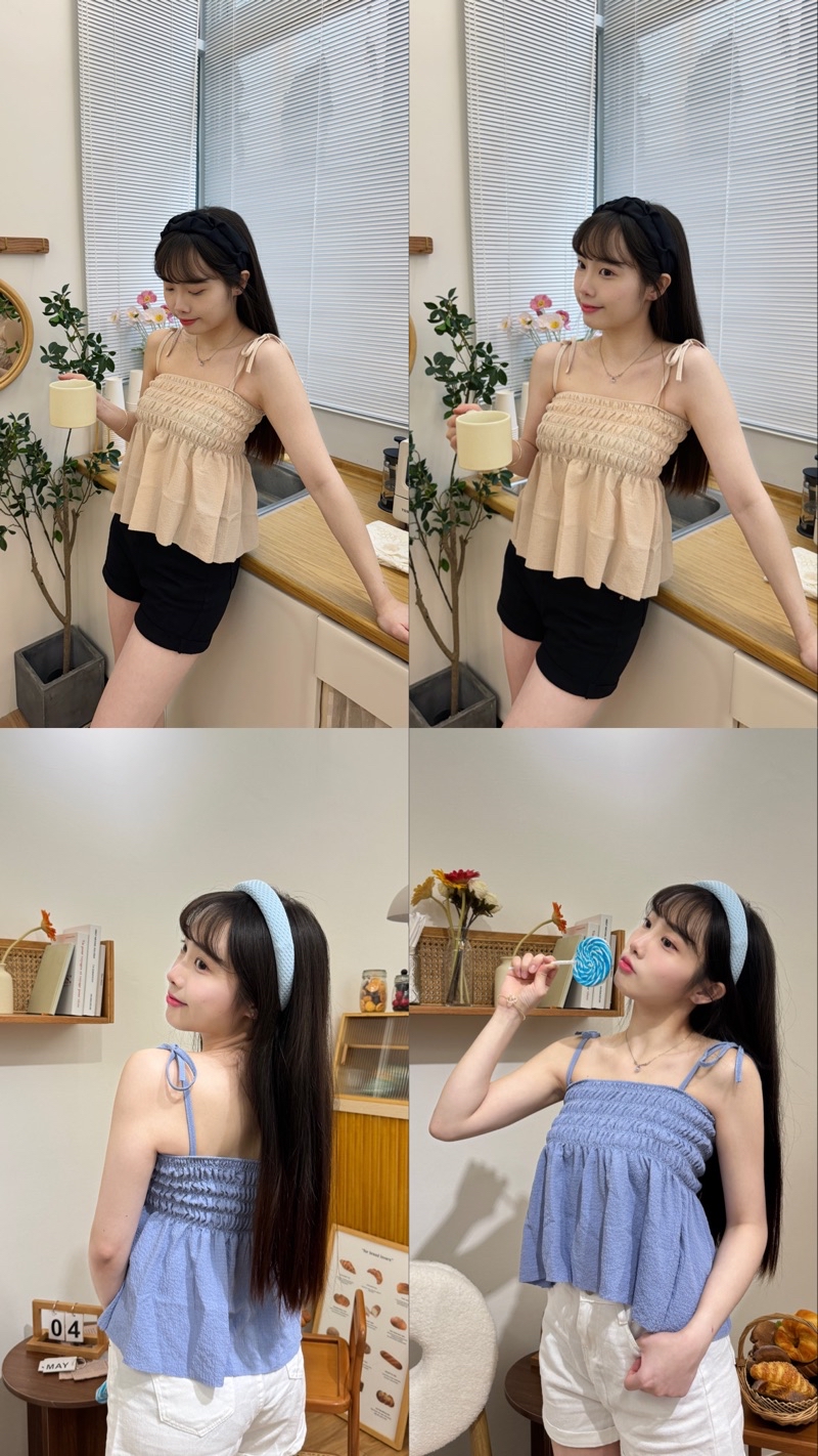 《MS.LUO》韓版法式甜美小吊帶背心 內外穿皆可 短板 兩色供應 | 蝦皮購物