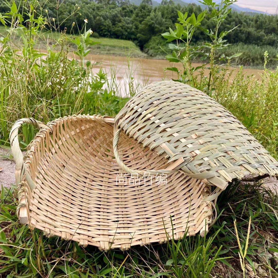 竹籃 竹筐 純手工 竹編 雙耳開口鏟防洪箢篼箢箕糞箕坑篼撮箕畚箕戳箕簸箕挑泥挑石頭 | 蝦皮購物